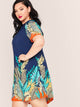 Plus Tropical Print Tunic Dress