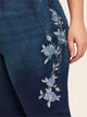 Plus Floral Embroidery Skinny Jeans