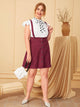 Plus Button Front Corduroy Pinafore Skirt