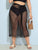 SHEIN Plus Tassel Trim Knot Sheer Mesh Cover Up Skirt