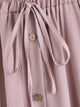 Plus Button Front Drawstring Skirt