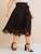 Plus Solid Laser Cut Belted Skirt