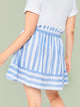 SHEIN Plus Striped Paperbag Waist Belted Skirt