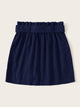 SHEIN Plus Solid Paperbag Waist Belted Pocket Skirt