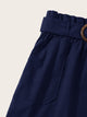 SHEIN Plus Solid Paperbag Waist Belted Pocket Skirt