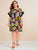 Plus Jungle Leaf Print Night Dress