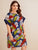 Plus Jungle Leaf Print Night Dress