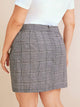 Plus Pocket Asymmetrical Hem Plaid Skirt