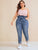 Plus Paperbag Waist Raw Hem Belted Jeans