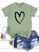 Plus Heart Print Short Sleeve Tee