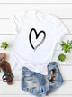 Plus Heart Print Short Sleeve Tee