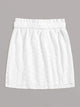 Plus Button Through Tie Waist Eyelet Embroidery Skirt