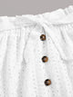 Plus Button Through Tie Waist Eyelet Embroidery Skirt