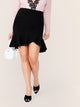 SHEIN Plus Ruffle Hem Solid Skirt