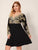 Plus Surplice Neck Embroidered Detail Midi Dress