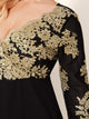 Plus Surplice Neck Embroidered Detail Midi Dress