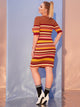 Plus Striped Fitted Sweater Dress