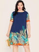 Plus Tropical Print Tunic Dress